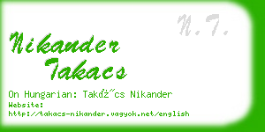 nikander takacs business card